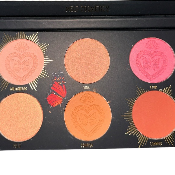 NIB MELT COSMETICS MONARCA BLUSH PALETTE 6 Pans Vibrant Colors BEAUTIFUL - Picture 2 of 4